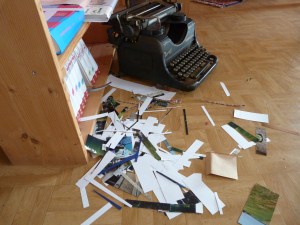 unter der Schneidemaschine